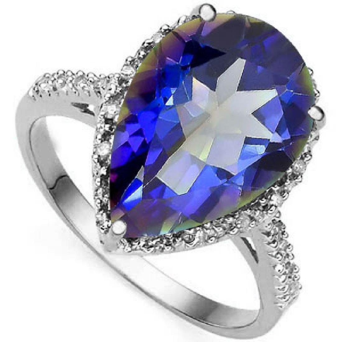 925 STERLING SILVER RING WITH OCEAN MYSTIC & DIAMOND (1 of 2)