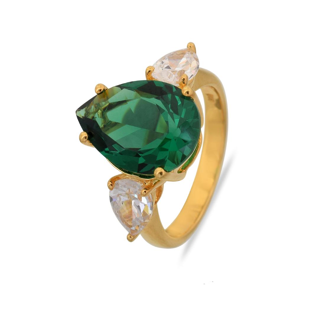 925 STERLING SILVER RING WITE LAB  CREATED EMERALD (1 of 5)