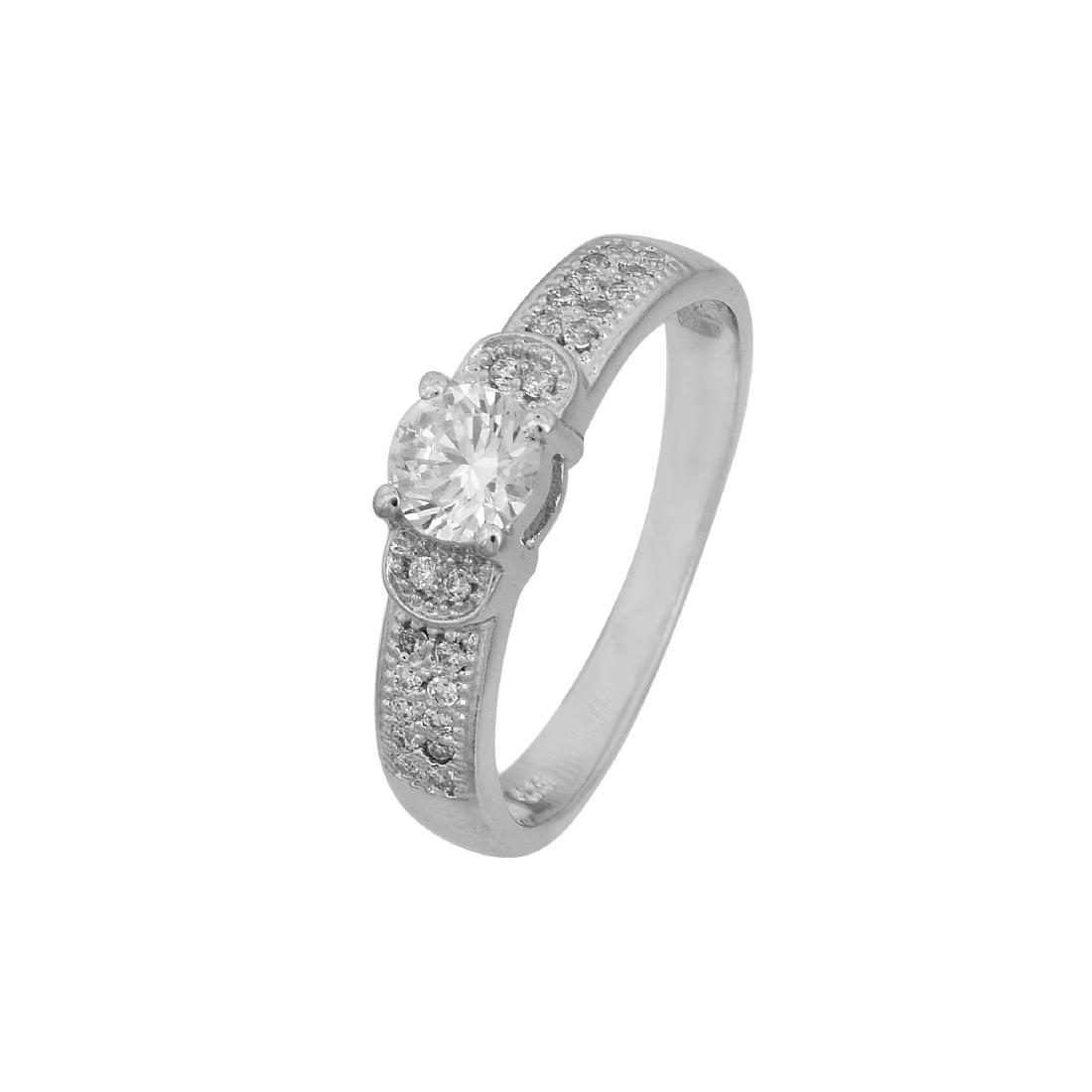 925 STERLING SILVER RING WITH SIMULATED DIAMONDS: ATTRACTIVE SIMULATED DIAMOND RD 5MM! 925 STERLING SILVER RING WITH SIMULATED DIAMONDS. GROSS WT: 2.84GRM