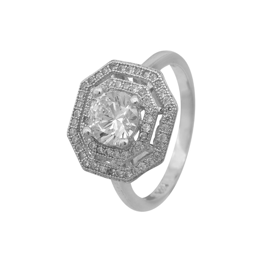 925 STERLING SILVER RING WITH SIMULATED DIAMONDS: RAVISHING RD 6.50MM! 925 STERLING SILVER RING WITH SIMULATED DIAMONDS. GROSS WT: 3.62GRM