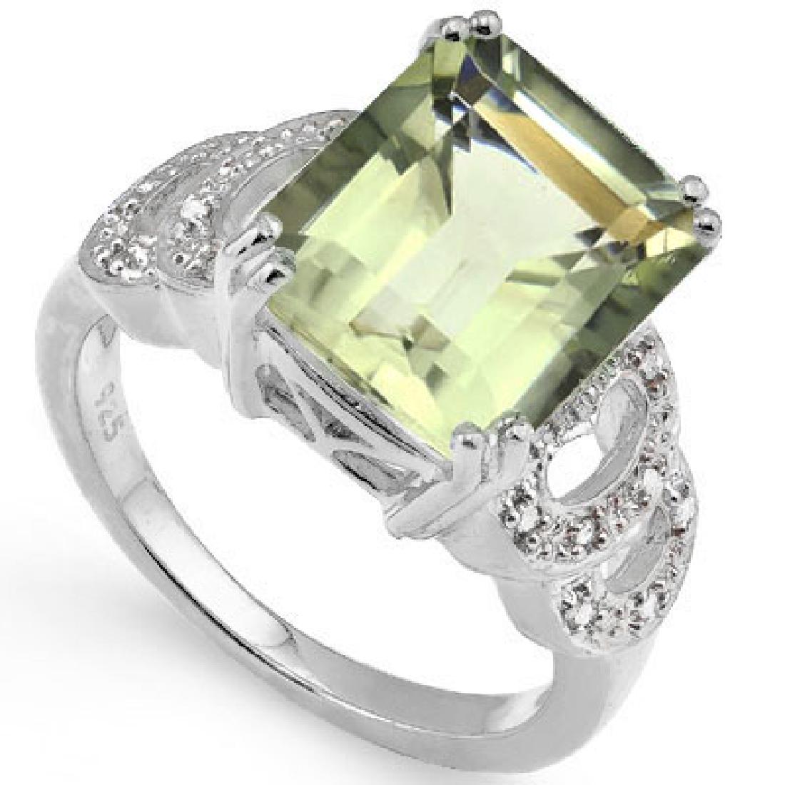 925 STERLING SILVER RING WITH PRICELESS GREEN AMETHYST (1 of 2)