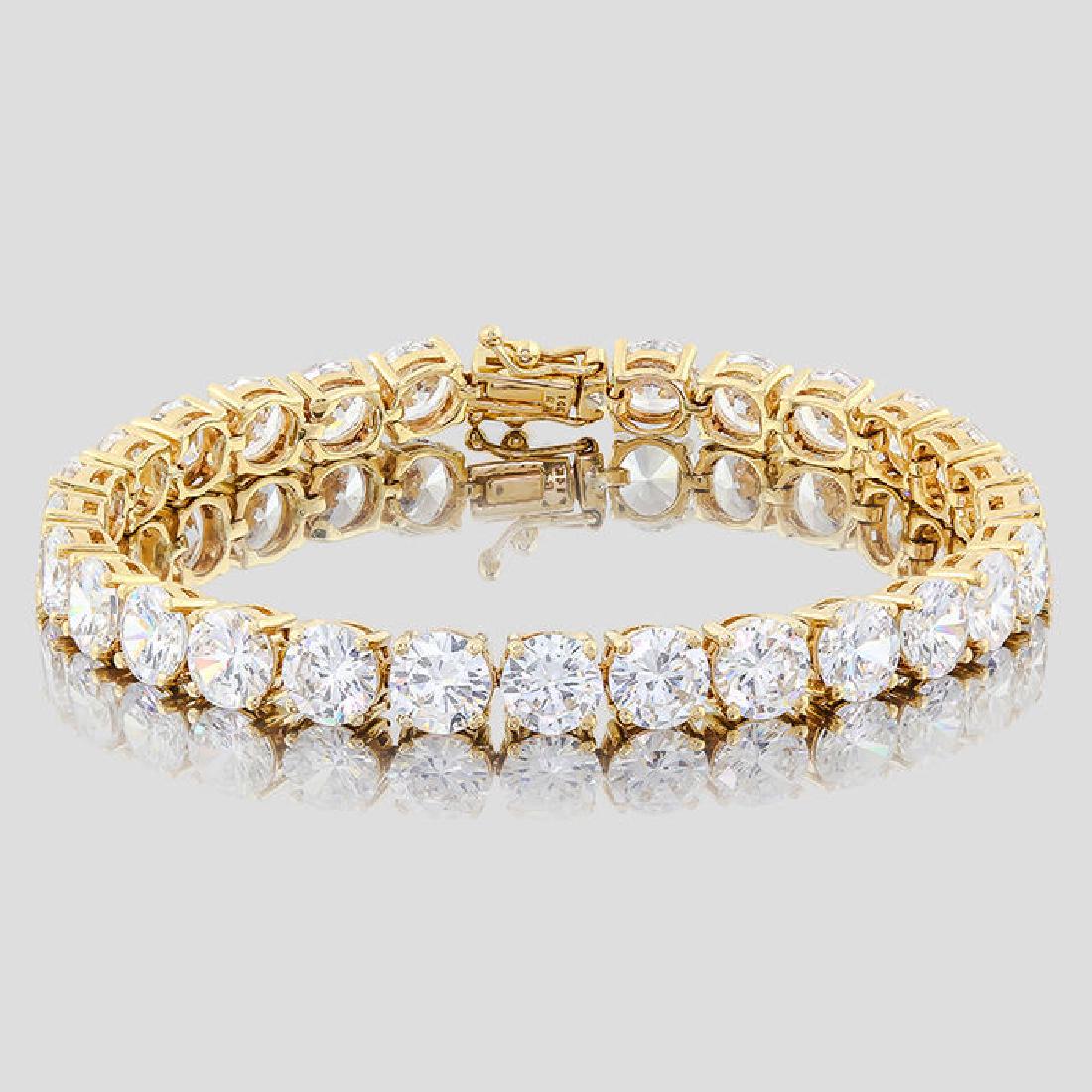 14K YELLOW GOLD CREATED  MOISSANITE 21.6CT(26PCS) (1 of 3)