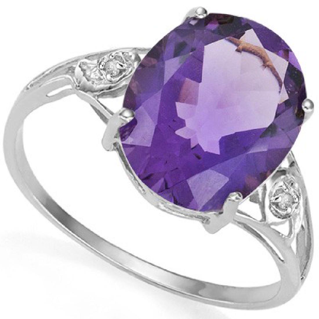 ALLURING 925 STERLING SILVER RING WITH AMETHYST & (1 of 2)