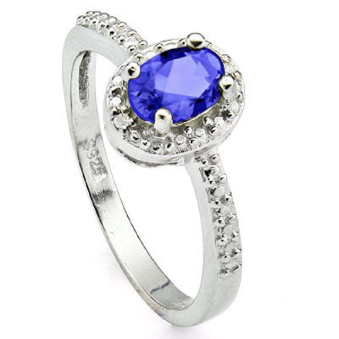 BEAUTIFUL 925 STERLING SILVER RING WITH JUMBO TANZANITE (1 of 2)
