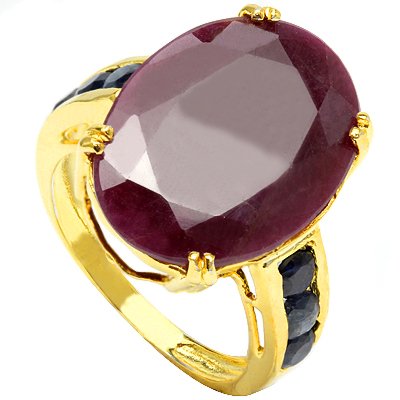 10 CT RUBY & BLACK SAPPHIRE 0.925 SILVER RING: THIS AWESOME RING IS MADE OUT OF OVAL 13X18MM 10.59 CT GENUINE INDIAN RUBY & 6 PCS 3MM ROUND SAPPHIRE CRAFTED IN 0.925 STERLING SILVER W/ PLATINUM. METAL WEIGHT : 4.95 GRAM RING SIZE : 7=US/O=UK METAL