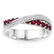 AFRICAN RUBY AND 18 PCS DIAMOND IN 0.925 SILVER RING