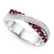 AFRICAN RUBY AND 18 PCS DIAMOND IN 0.925 SILVER RING - 2