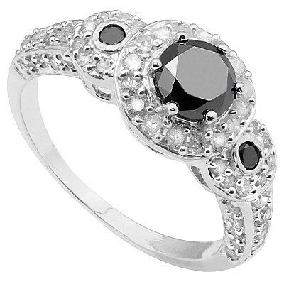 PERFECT BLACK DIAMOND IN 18K GOLD PLATED SILVER RING: THIS PERFECT BLACK DIAMOND RING FEATURES A ROUND 6MM 1.09 CT BLACK DIAMOND & 2 PCS 2MM 0.08CT BLACK DIAMOND & 2MM ROUND 0.08CT WHITE DIAMOND SET IN 18K WHITE GOLD OVER STERLING SILVER METAL WEIGHT : 2