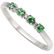Round Emerald & Diamond 0.925 Silver Ring