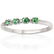 Round Emerald & Diamond 0.925 Silver Ring - 2