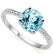 8mm Round Blue Topaz & Diamond in Silver Ring