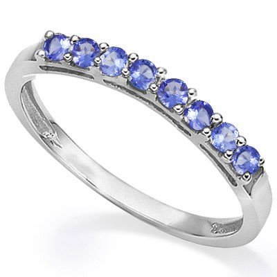 GENUINE ROUND TANZANITE STERLING SILVER RING.: THIS STUNNING RING IS MADE OF 8 PCS 0.32 CT 2MM ROUND CUT GENUINE TANZANITE 0.925 STERLING SILVER W/ PLATINUM RING SIZE : 7= US / O= UK METAL WEIGHT :1.1 GRAM METAL STAMP : 925 PRODUCT CODE : RI-GS18