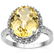 Remarkable Oval Citrine & Diamond 0.925 Silver Ring