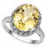 Remarkable Oval Citrine & Diamond 0.925 Silver Ring - 2