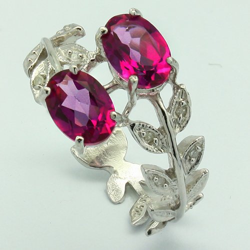 Fantastic Ruby Crafted Leaves Band Silver Ring: Information Product Code: RI-PR00048_925W_W_RUB_DS Metal : 0.925 STERLING SILVER W/ PLATINUM Product Type : Gemstone Ring Metal Weight : 2.50g Ring Size :7=US, O=UK Ston