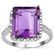 Big 8CT Amethyst & Diamond 0.925 Silver Ring - 2