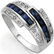 Popular 2mm/0.85CT Sapphire & Diamond Silver Ring