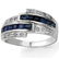 Popular 2mm/0.85CT Sapphire & Diamond Silver Ring - 2