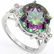 Amazing 12mm/5CT Fancy Quartz & Diamond Silver Ring