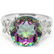 Amazing 12mm/5CT Fancy Quartz & Diamond Silver Ring - 2
