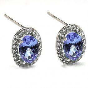 Genuine Tanzanite & Diamond in 10K Gold Earrings: This special earrings features 2 pcs of the 6x8mm Oval Genuine Tanzanite and was set in the 1.1g 10K gold and the 48pcs of the diamond add to the spectacular of the earrings. Product Code: ER-GS1684_1