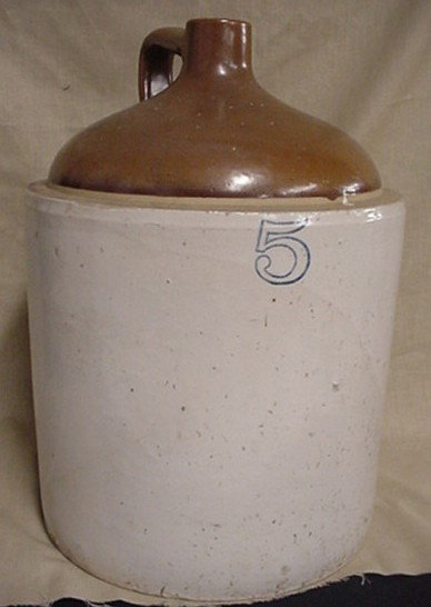 Five gallon crock jug
