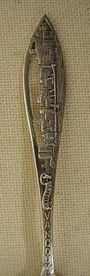 Vancouver sterling souvenir spoon: Vancouver sterling souvenir spoon Spoon is 5 3/8" long with "Sky Line" cut design and signed "BIRKS" sterling