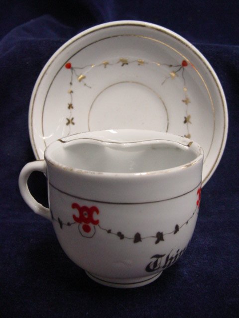 Mustache cup & saucer, Think of Me