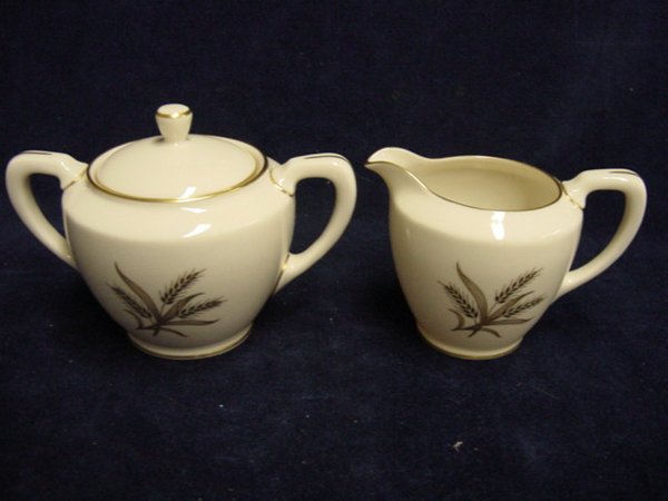Lenox Harvest creamer & sugar with lid