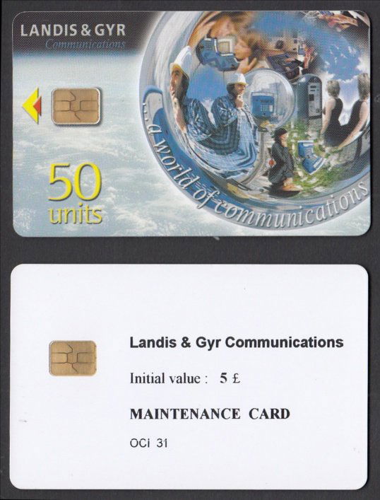 Phonecards - Landis & Gyr Pulsar Demo Test Card &: Landis & Gyr Pulsar Demo Test Card & Engineering Card OCI 31. PUL 1 & PUL 5 Cat Â£325 (2)