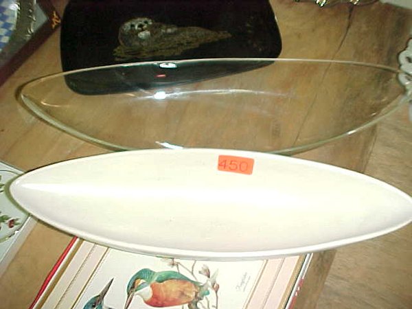 Two oval serving bowls