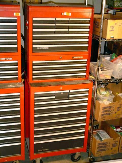 Craftsman shop tool box set on casters