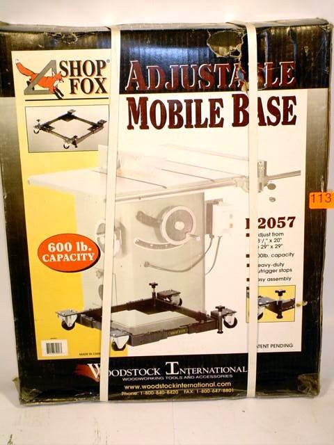 Shop fox adjustable mobile base 600lb ca