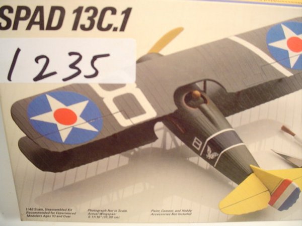 Model Kit Testors Spad 13C.1: Testors Spad 13C.1, Scale 1:48, Kit #617 Condition: Complete in box. Shipping: Our zip code is 95125. You can calculate your own shipping charges via UPS using 2 pounds and adding $3.50 for a box and