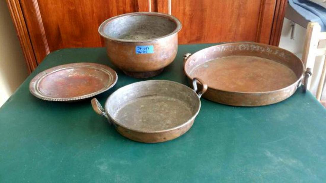 Set of Four Different Copper or Copper-Clad Kitchen (1 of 5)