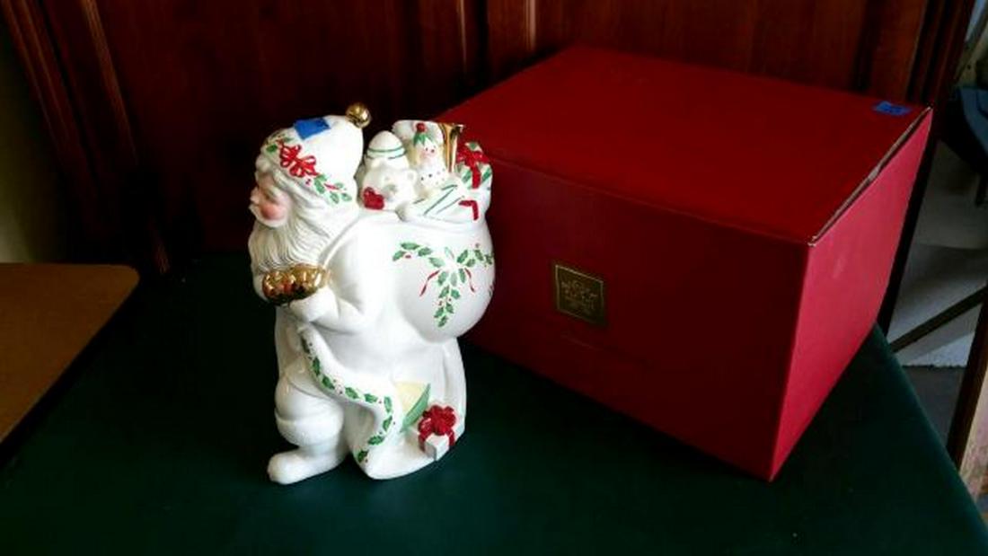 LENOX Holiday Santa Cookie Jar: LENOX Holiday Santa Cookie Jar This lovely holiday cookie jar, standing about 13 inches all, will decorate your holiday kitchen, even if you have no cookies in the house. He's colorful and cheerful, y