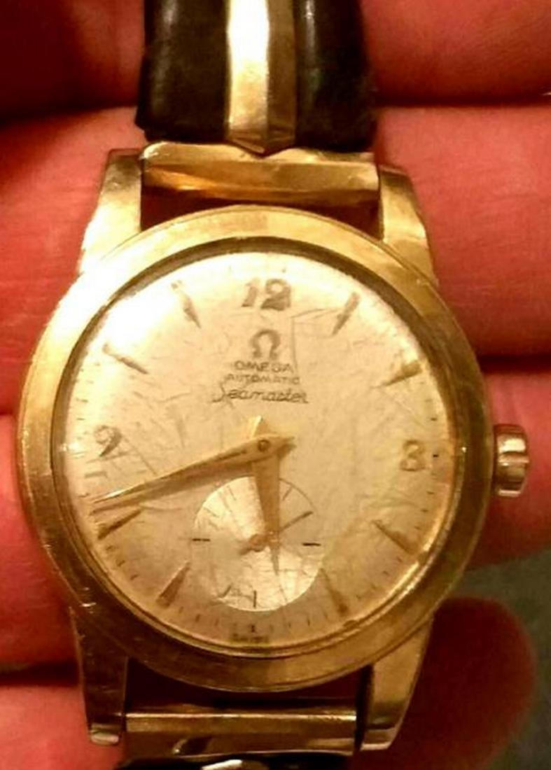 1954 / 55 14k gf Omega 17 Jewel Seamaster 490 Watch: 1954 / 55 14k gf Omega 17 Jewel Seamaster 490 Wristwatch Omega 14k gf SeamasterMens490 movement 17 Jewel Wristwatch