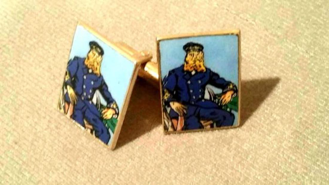 Vintage German Made Sea Captain Enameled Cufflinks (1 of 3)