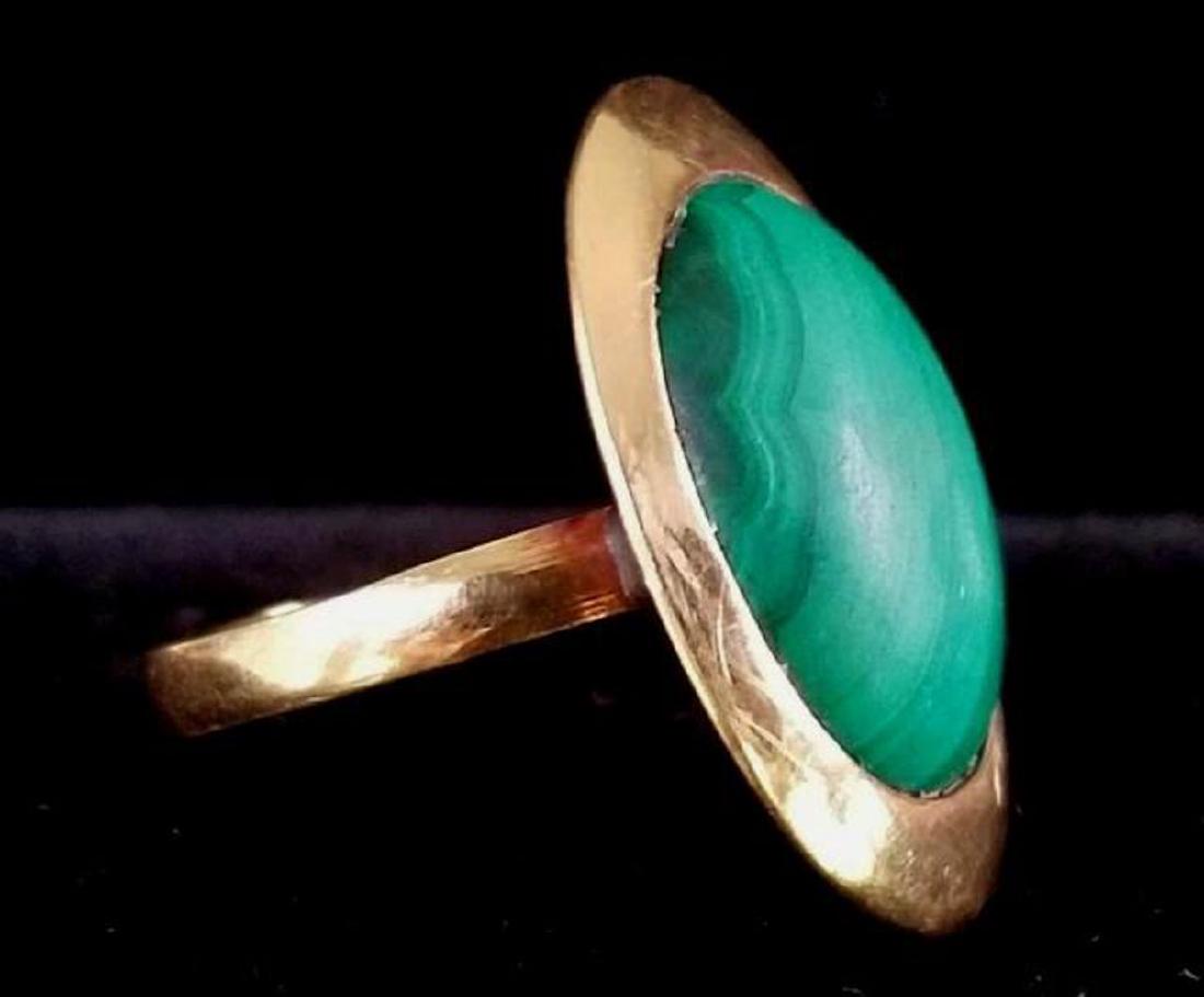 18k Yellow Gold & Malachite Ring (1 of 3)