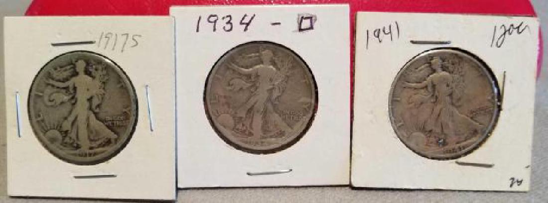 THREE (3) WALKING LIBERTY HALF DOLLARS (1 of 7)