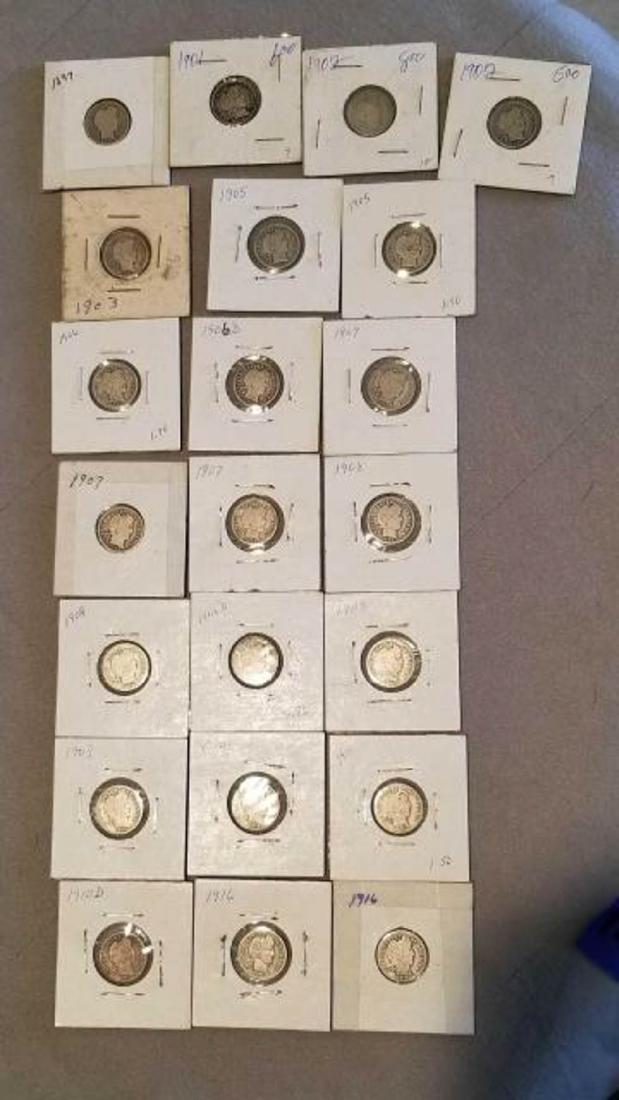 22 BARBER DIMES 1897-1916 (1 of 20)