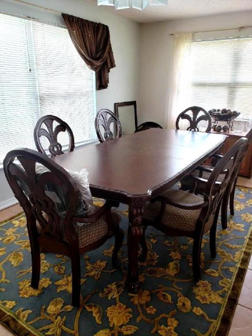 FORMAL AND ORNATE DINING ROOM SET WITH TABLE AND 8 (1 of 15)