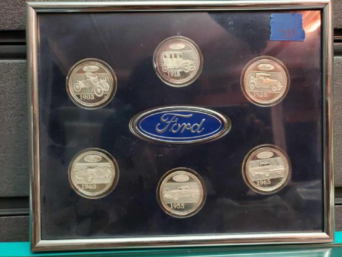 (6) Ford Car Silver Coins in Frame (1 of 9)