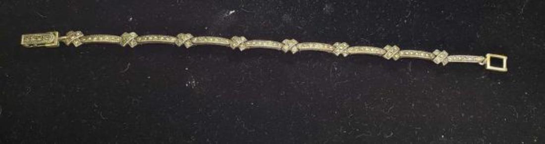 Vintage Marcasite and Sterling Silver Bracelet (1 of 5)