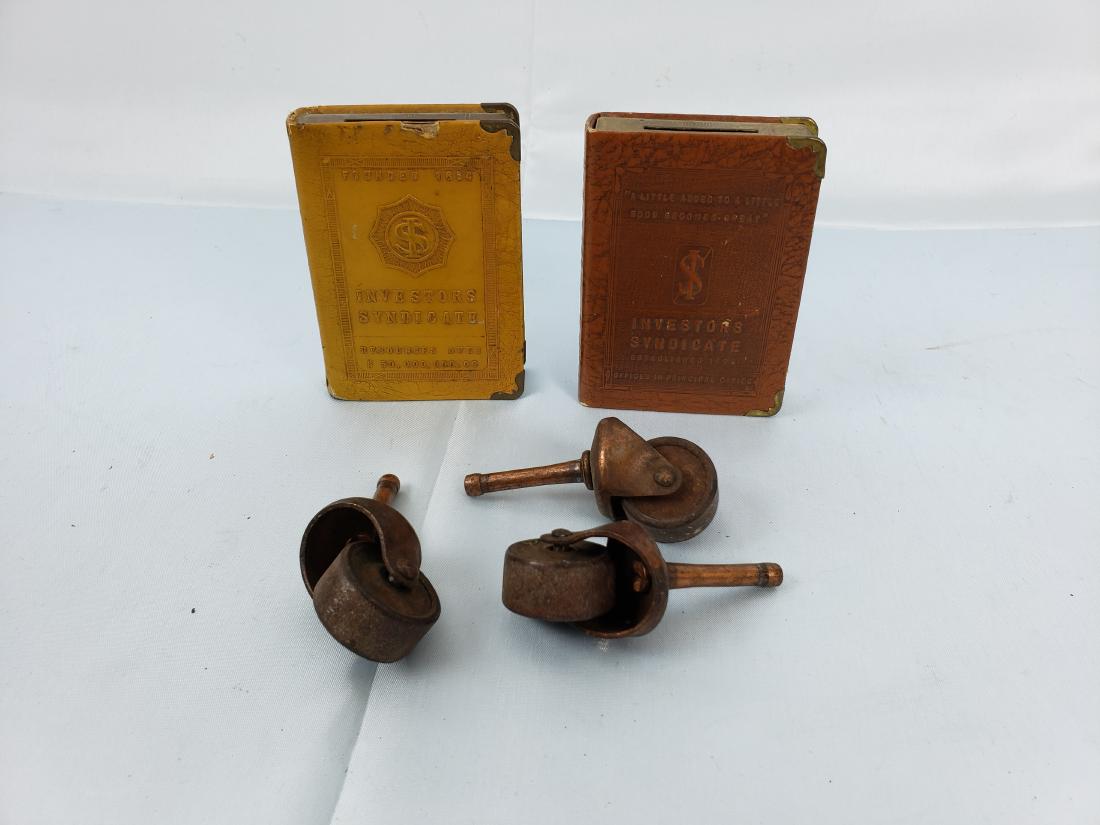 TWO INVESTORS SYNDICATE piggy penny BANKS 1894 (1 of 10)