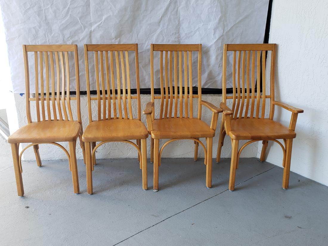 TWO ARMCHAIRS DINING, TWO SIDE CHAIRS, WOOD (1 of 7)