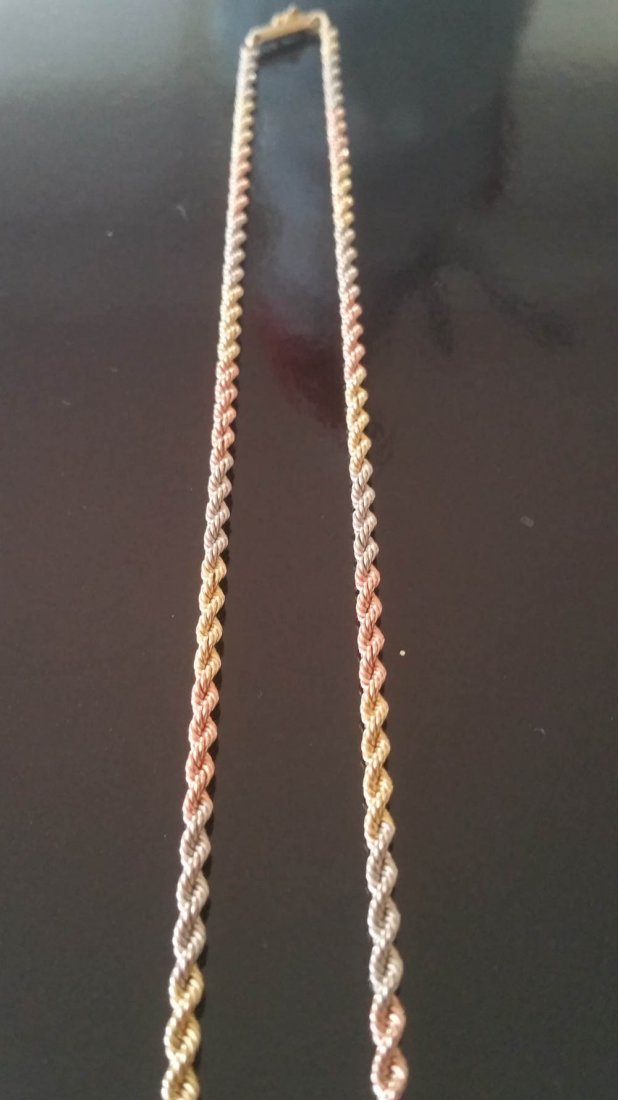 14K Tri Colored Gold Rope Necklace (1 of 3)