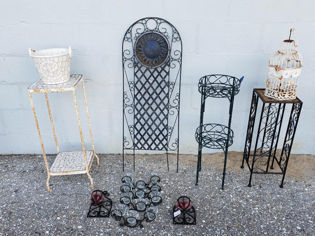 METAL PLANT STAND LOT/METAL CANDLE HOLDERS (1 of 17)