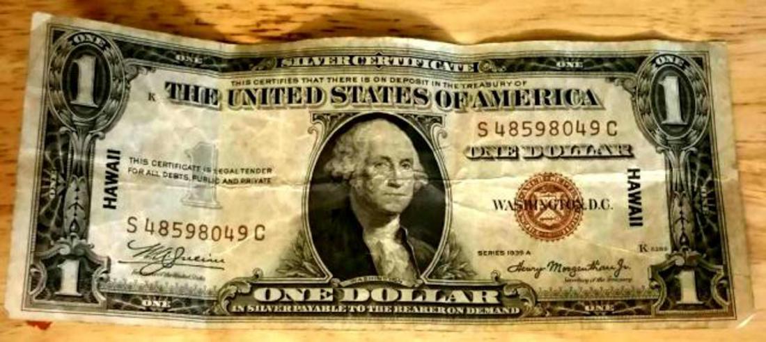 1935A Hawaii Silver Certificate Emergency Issue Brown (1 of 3)