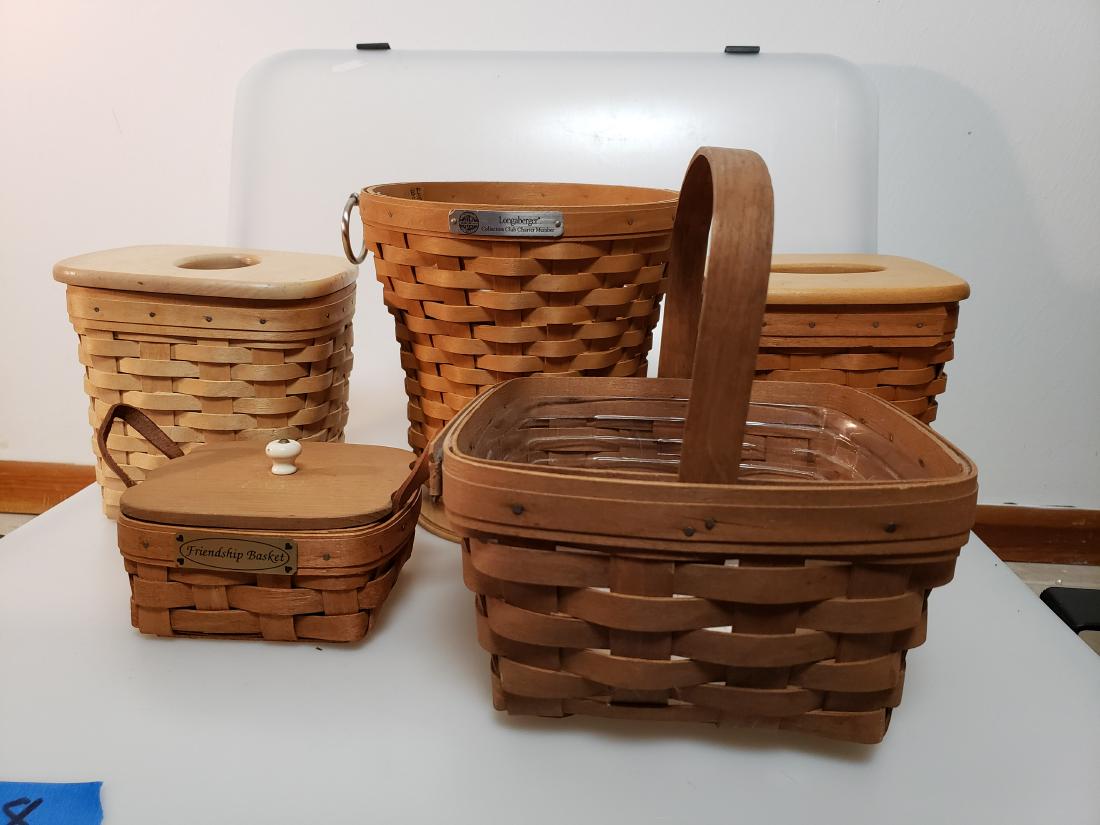 FIVE LONGABERGER BASKETS (1 of 16)